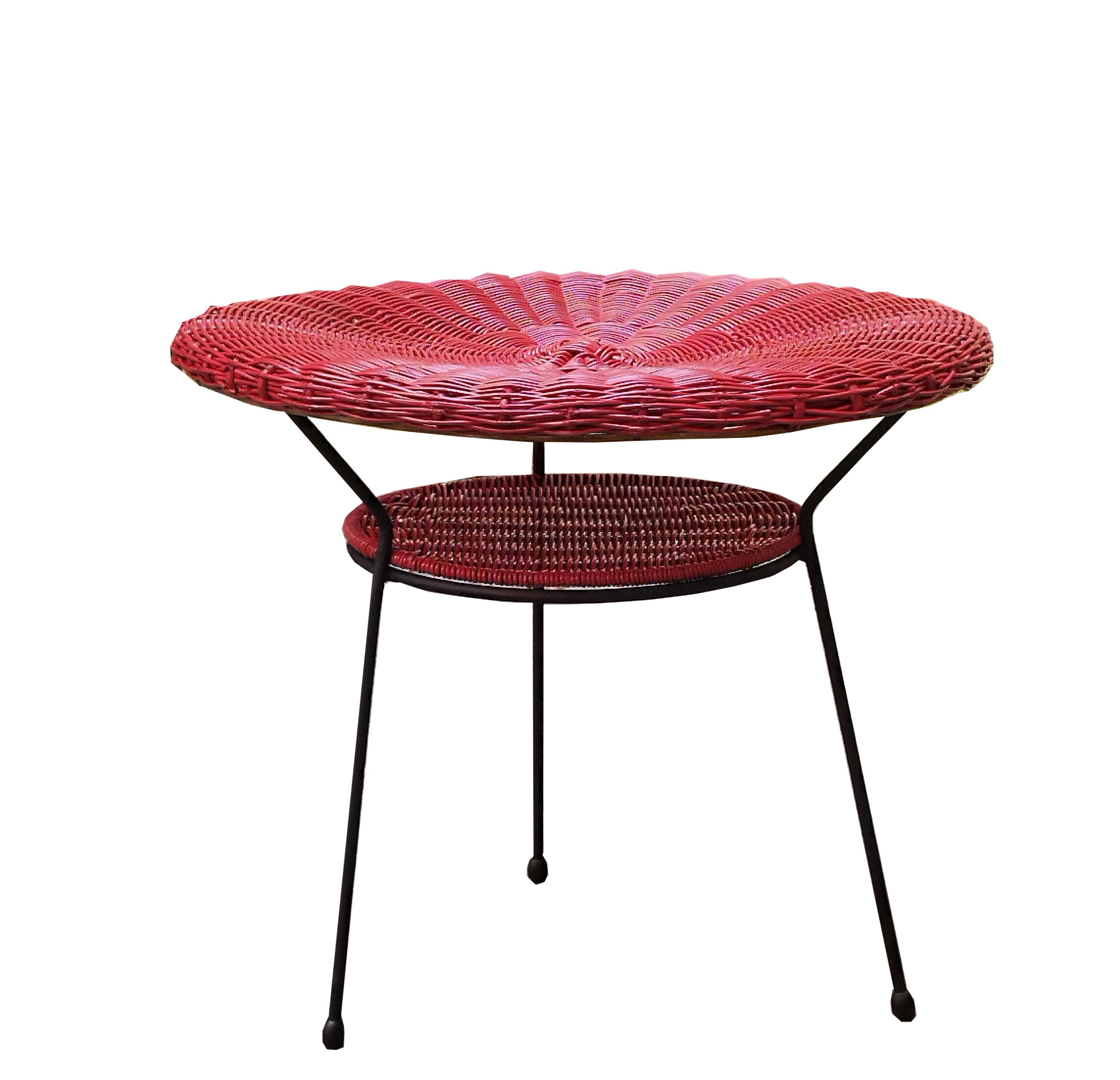 Roberto Mango Set aus zwei Sesseln und Couchtisch aus Rattan, Italien 1960er Jahre (Mid-20th Century) im Angebot