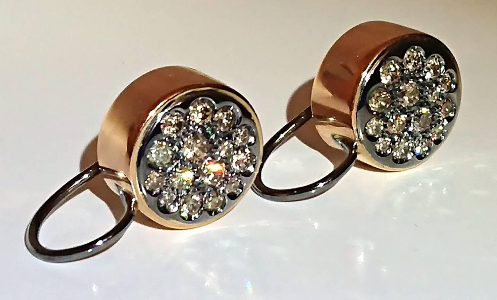 Women's Roberto Marroni Diamond Earrings 18 Carat Gold For Sale