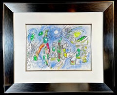 Sans Titre Drawing on Print/Hand Colored