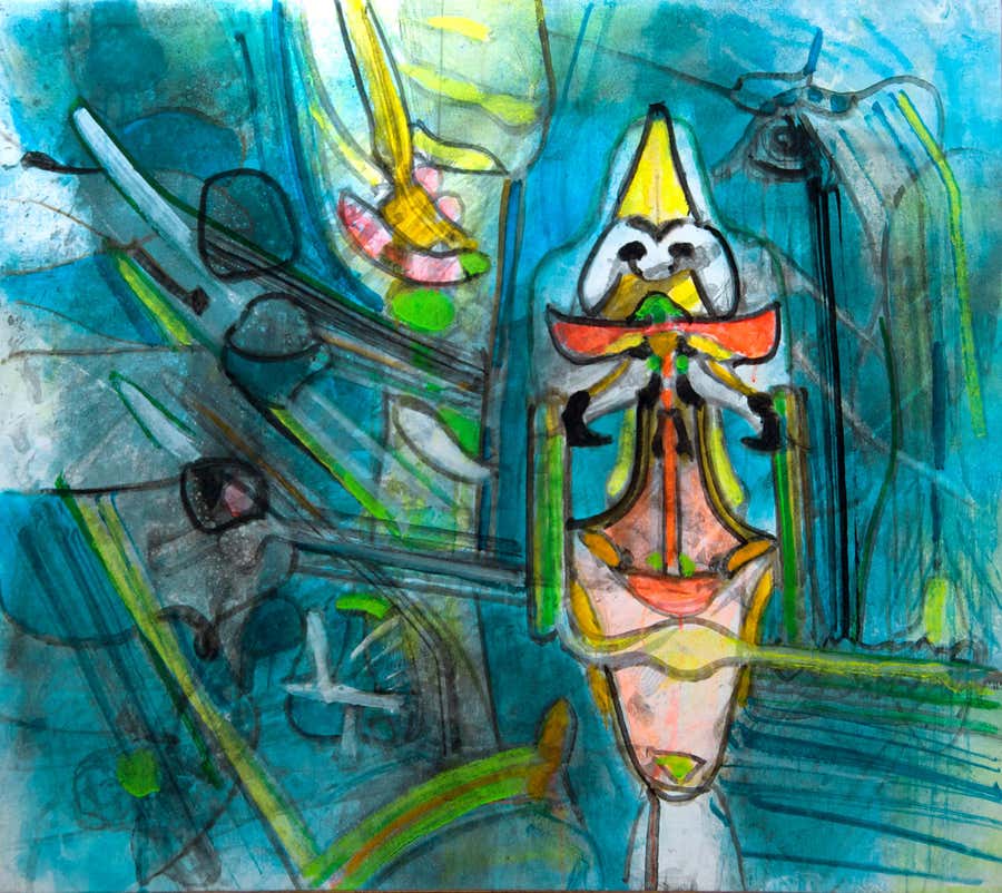 Untitled - Oil on Canvas by Roberto Sebastian Matta - 1996