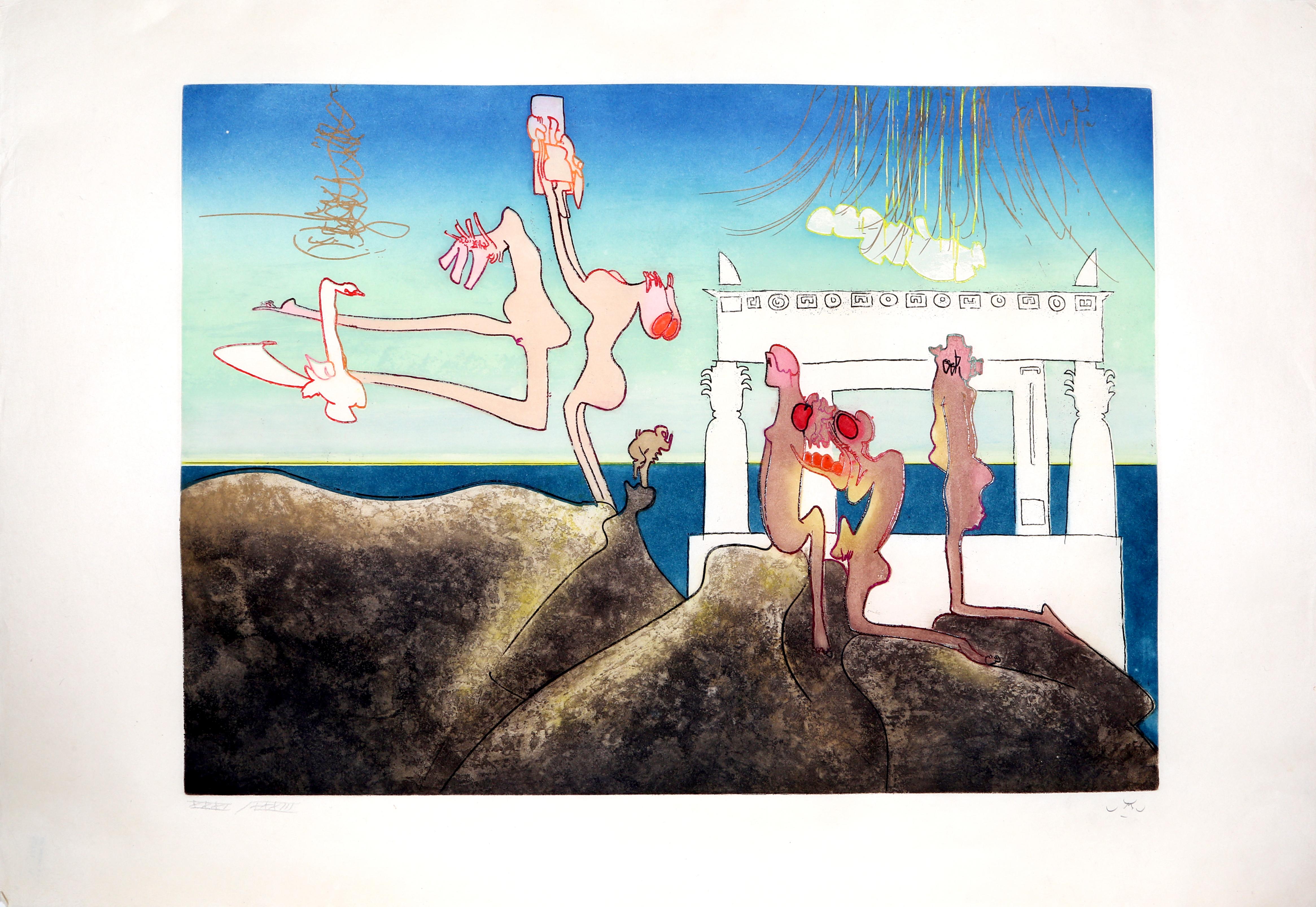 Roberto Matta Figurative Print - 10 AM from L'Arc Obscur des Heures
