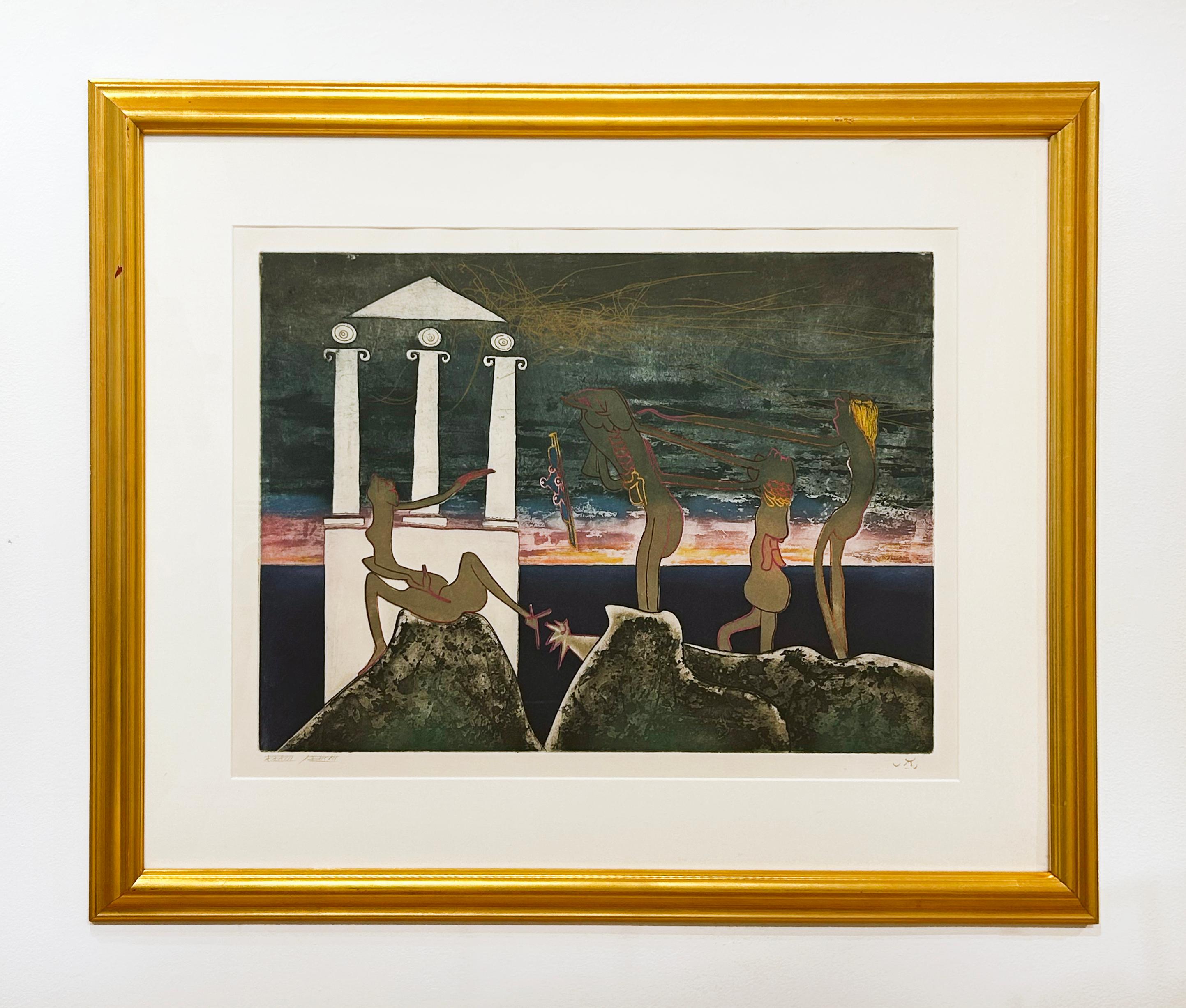 10PM from L'Arc Obscur des Heures - Surrealist Print by Roberto Matta