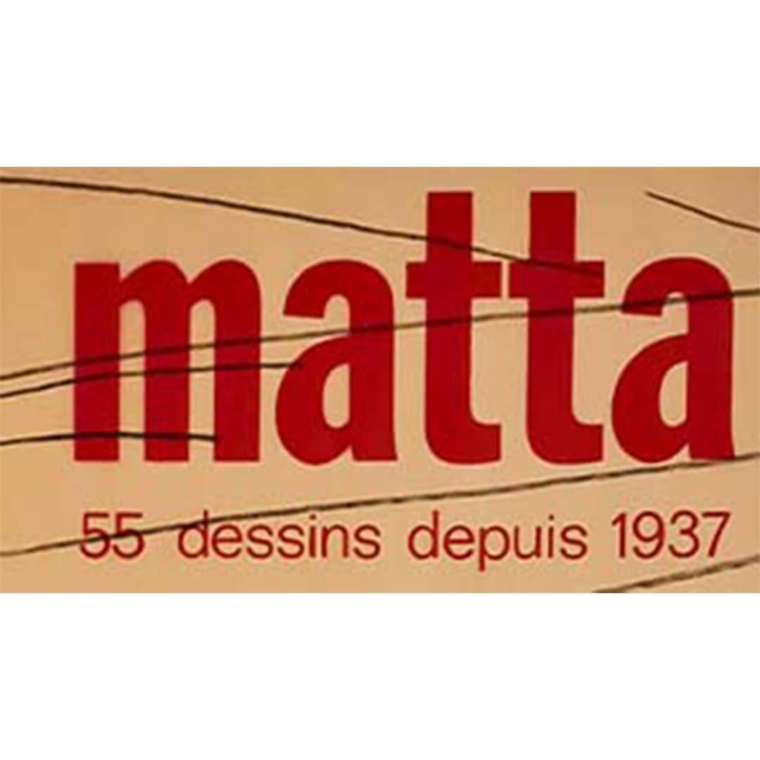1978 Manifesto originale della mostra che ripercorre 55 disegni di Matta a partire dal 1937 2