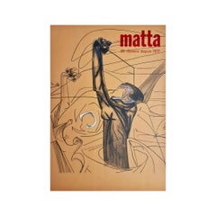 Retro 1978 Original exhibition poster tracing 55 drawings of Matta since 1937