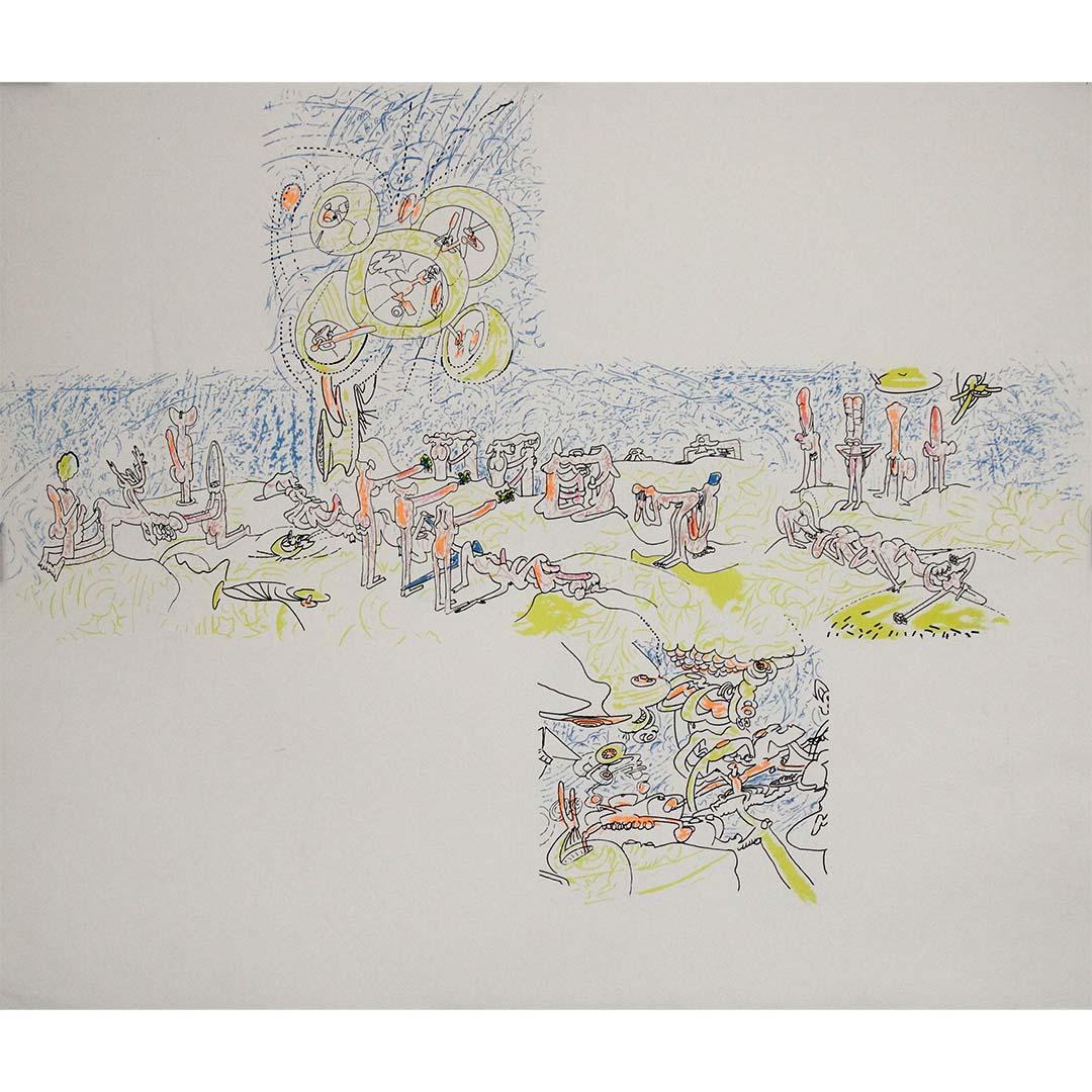 1980 exhibition poster by Roberto Matta for the Galerie Samy Kinge For Sale 1