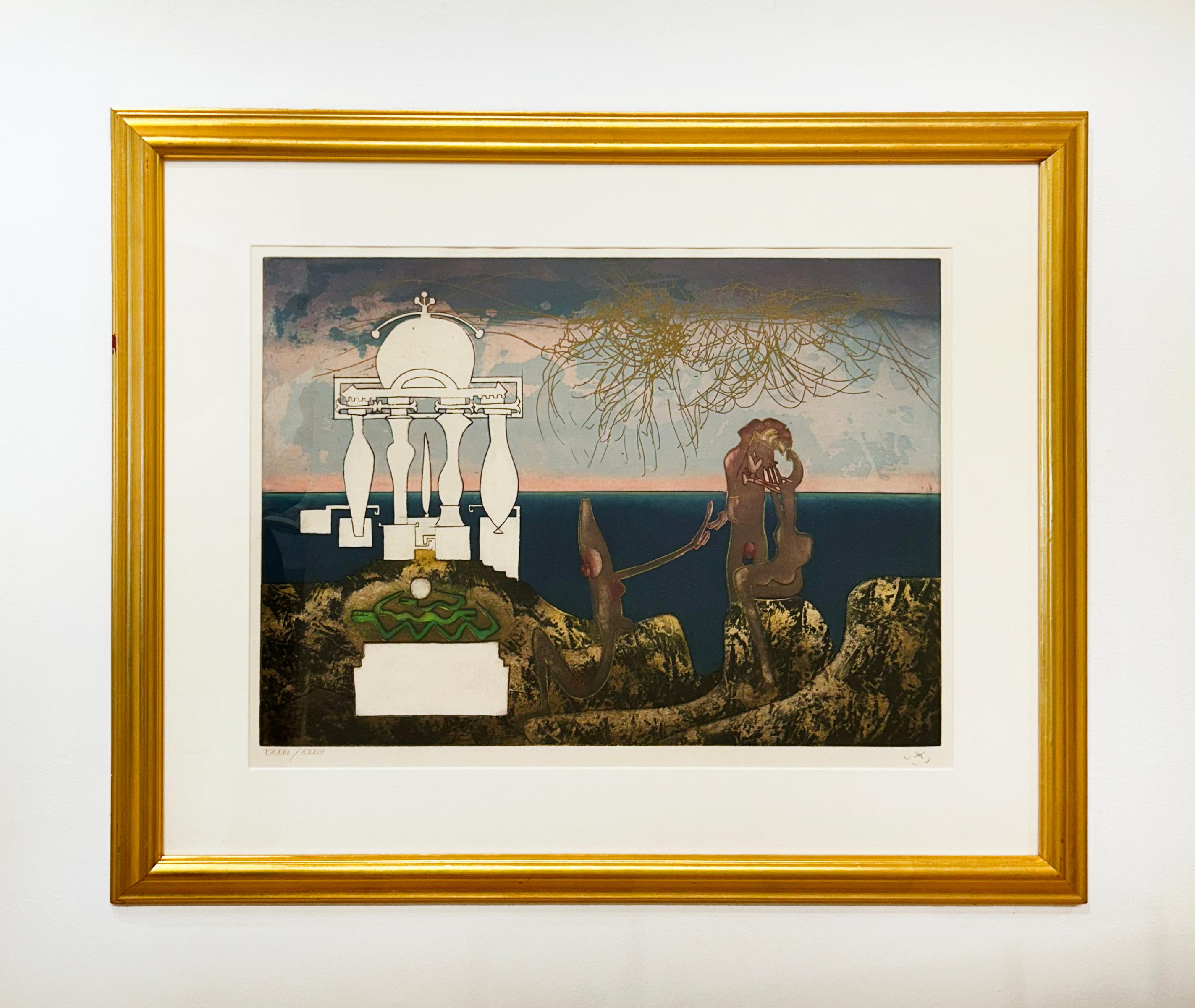 6AM from L'Arc Obscur des Heures - Surrealist Print by Roberto Matta