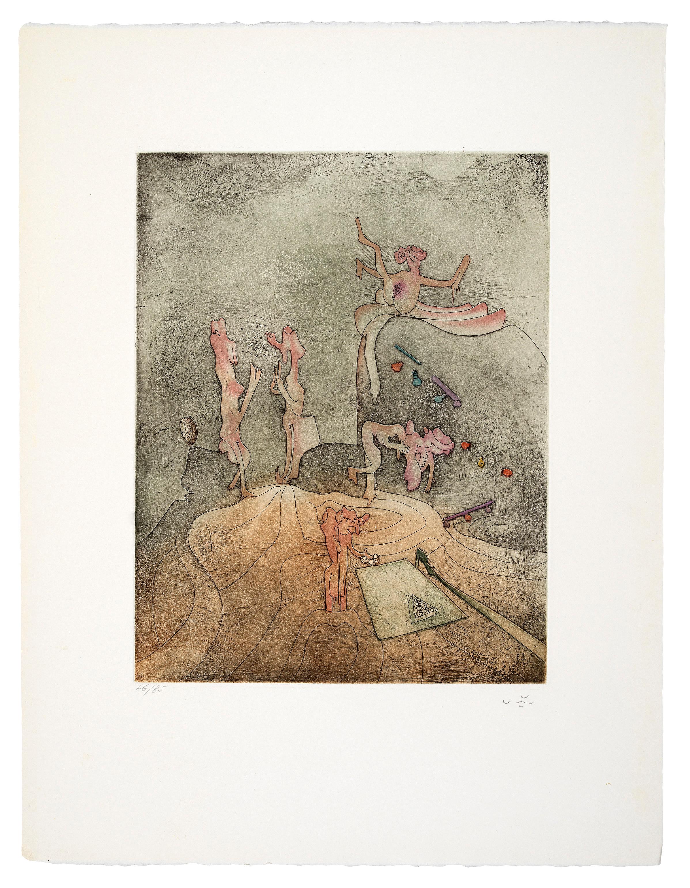 Abstract Print de Roberto Matta - Aimera bien qui aimera le dernier
