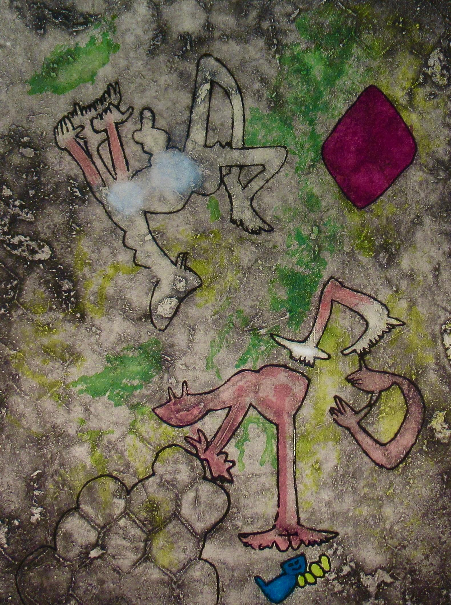 Abstract Print di Roberto Matta - "Centre Noeuds" planche #2