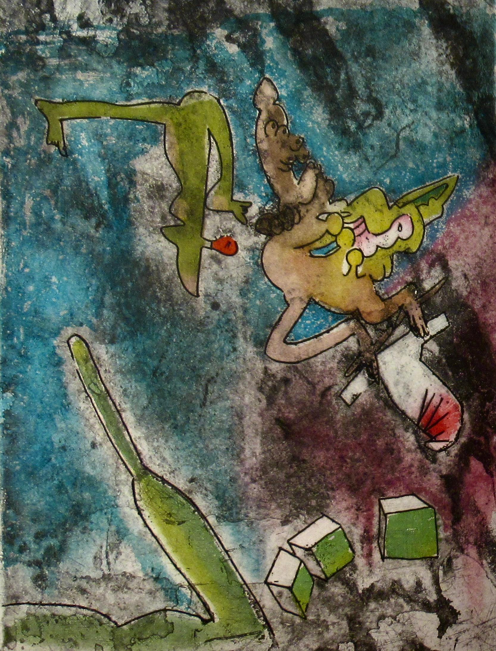 Abstract Print de Roberto Matta - "Centre Noeuds" planche #7