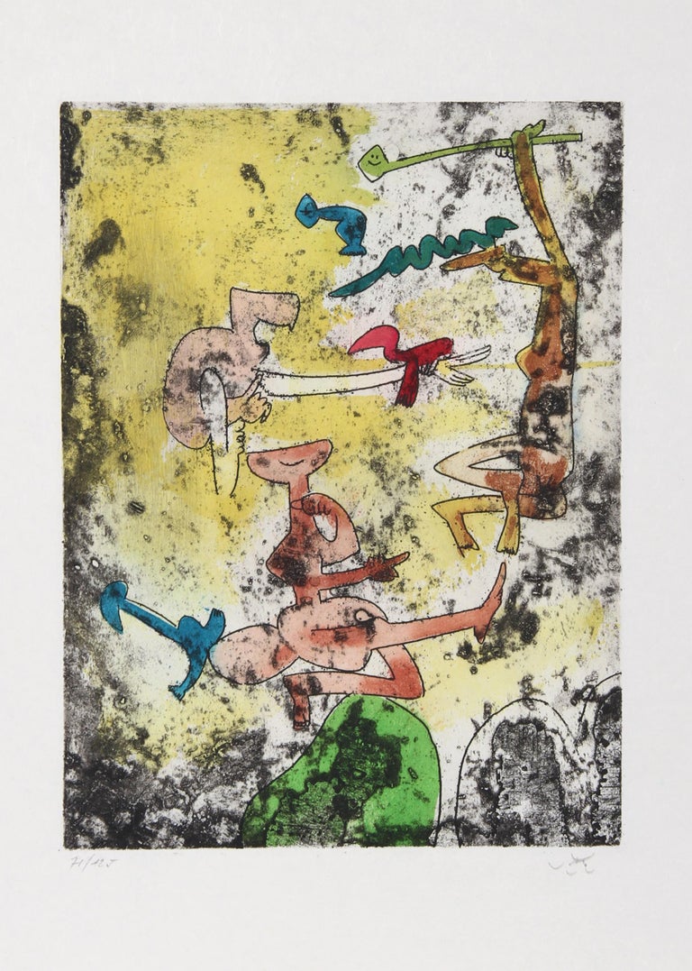 Centre Noeuds, Suite of 10 Aquatint Etchings by Matta - Print by Roberto Matta