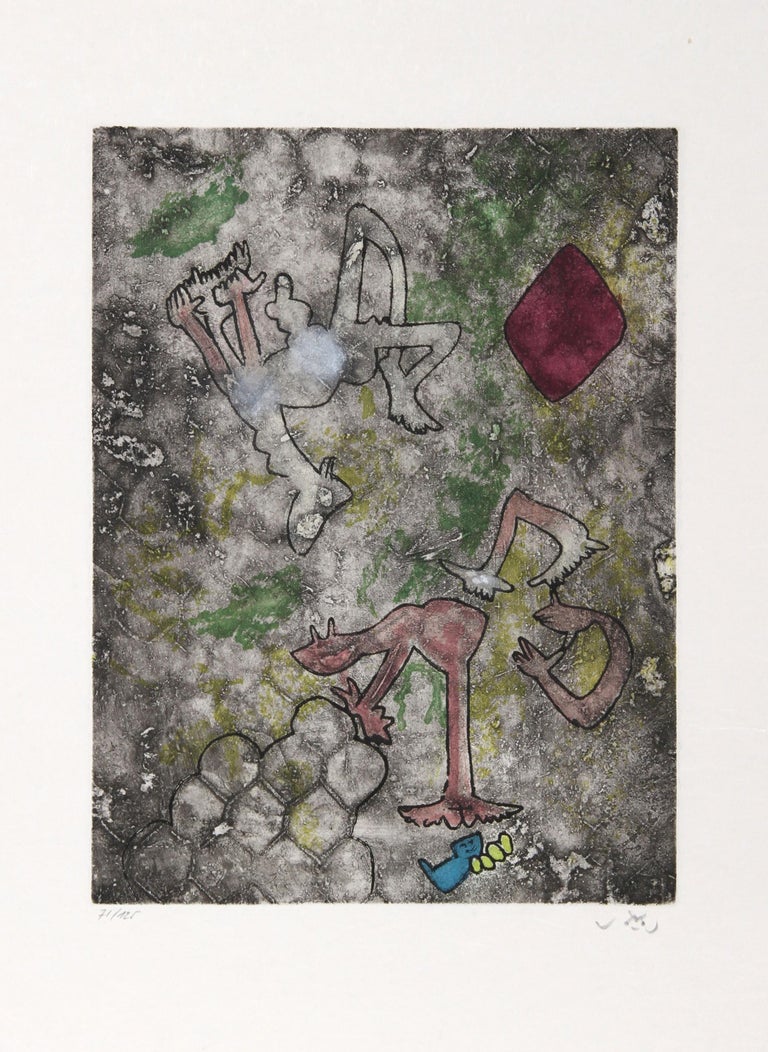 Artist: Roberto Matta, Chilean (1911 - 2002)
Portfolio: Centre Neouds
Year: 1974
Medium: Suite of 10 Aquatint Etchings on Japon paper, each signed and numbered in pencil 
Edition: 125 
Image Size: 14 x 10.5 (35.56 x 26.67 cm)
Paper Size: 24 x 17.5