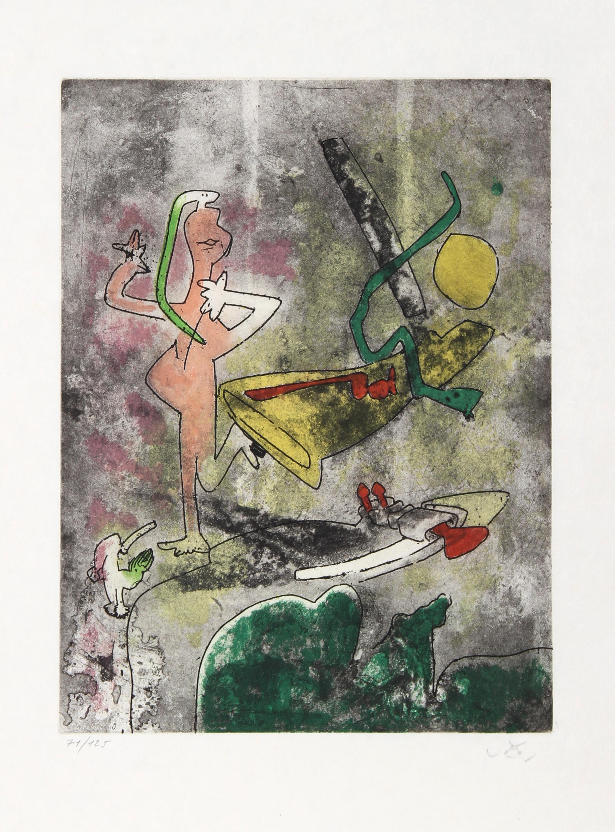 Centre Noeuds, Suite of 10 Aquatint Etchings by Matta - Surrealist Print by Roberto Matta