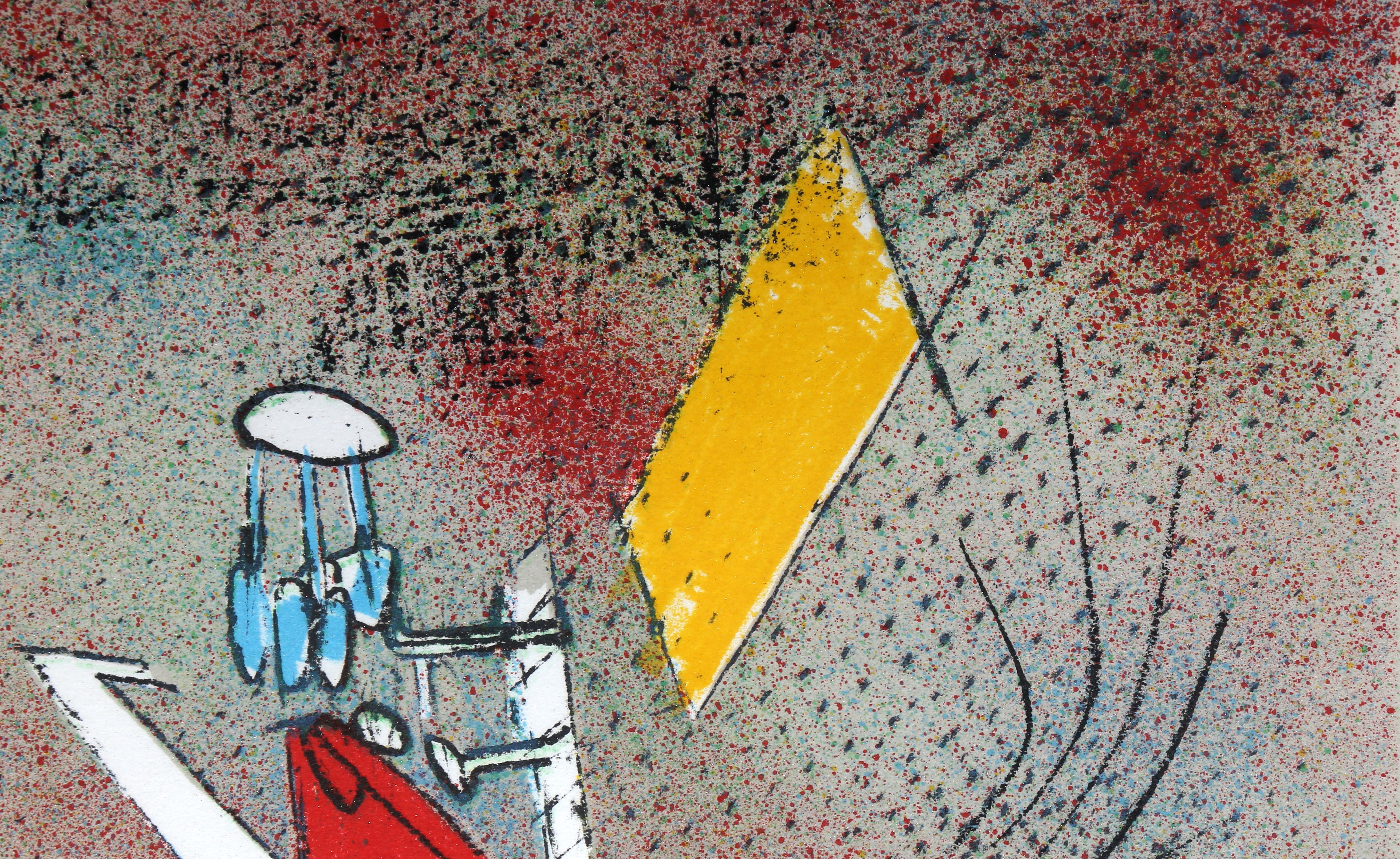 Comique Trippe VII by Roberto Matta, Chilean (1911–2002)
Date: 1974
Lithograph, signed and numbered in pencil
Edition of 56/60
Image Size: 12.25 x 17.25 inches
Size: 16.25 x 20.5 in. (41.28 x 52.07 cm)
Frame Size: 18 x 22.58 inches
Publisher:
