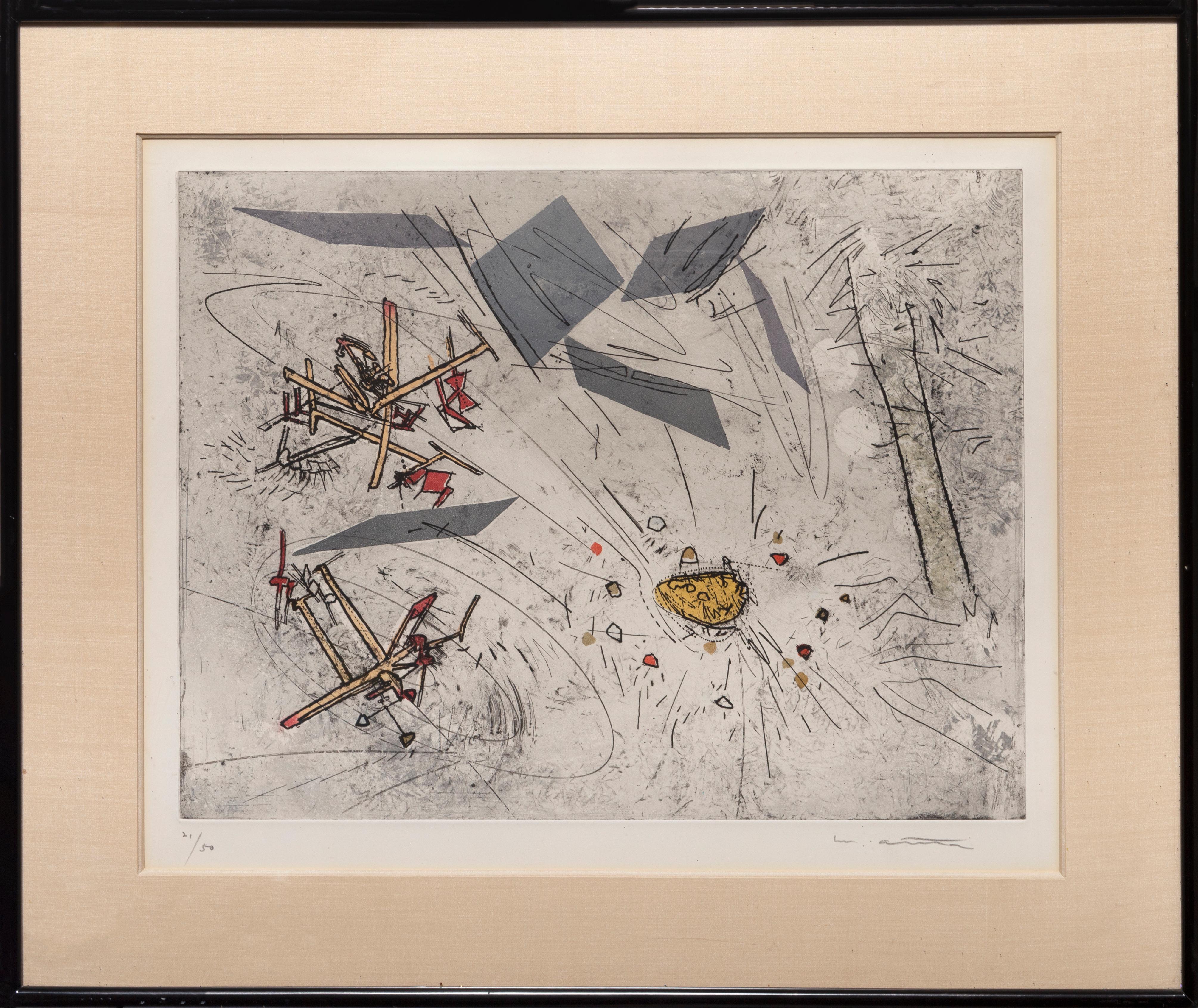 Cosmicstrip III by Roberto Matta, Chilean (1911–2002)
Date: 1959
Etching, signed and numbered in pencil
Edition of 21/50
Image Size: 14.75 x 19.25 inches
Frame Size: 23.75 x 28 inches
Printer: Atelier Georges Visat
Publisher: Editions Allan Frumkin