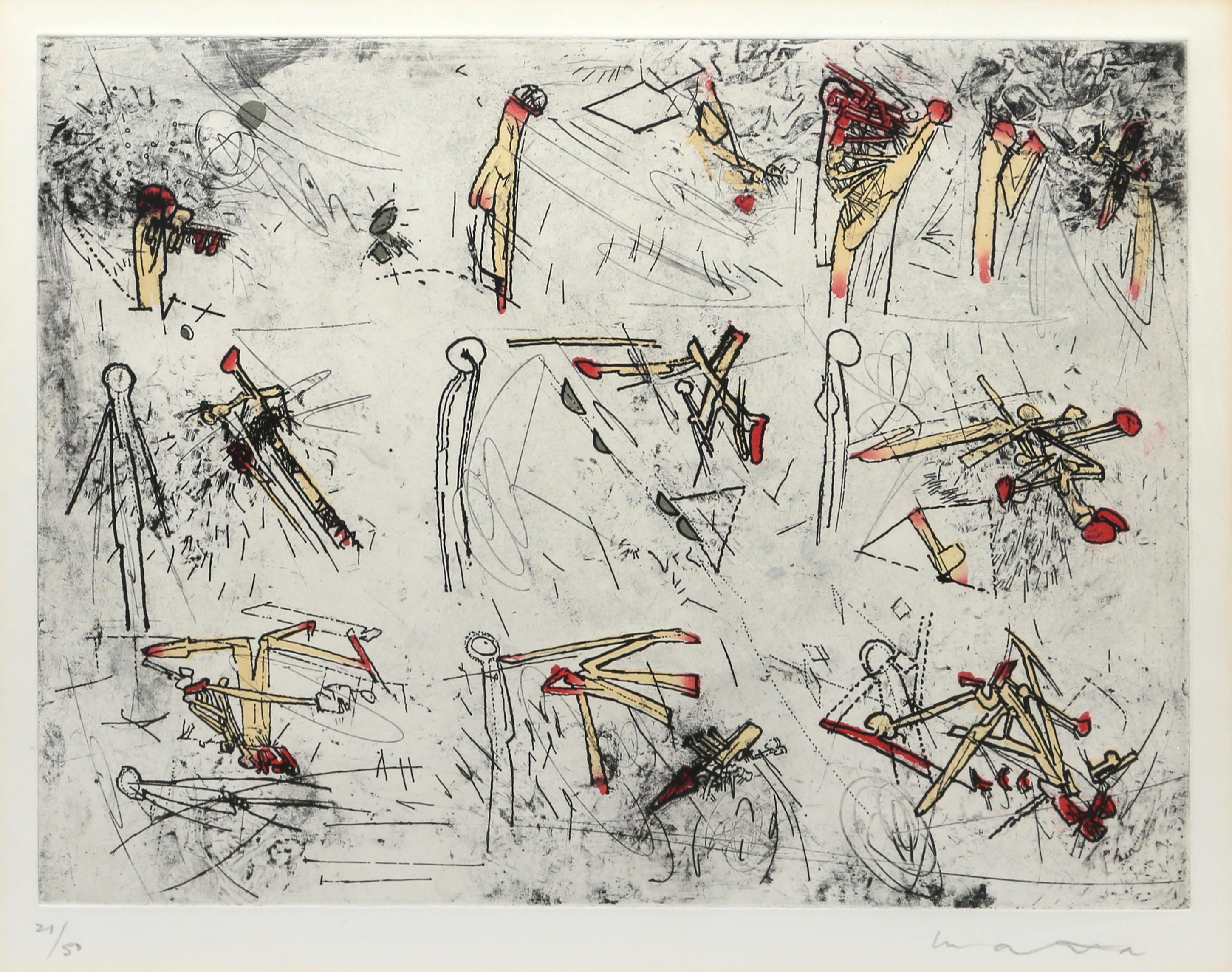 Cosmicstrip IV, Aguafuerte surrealista de Roberto Matta en venta 1