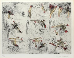Cosmicstrip IV, Surrealist Aquatint Etching by Roberto Matta