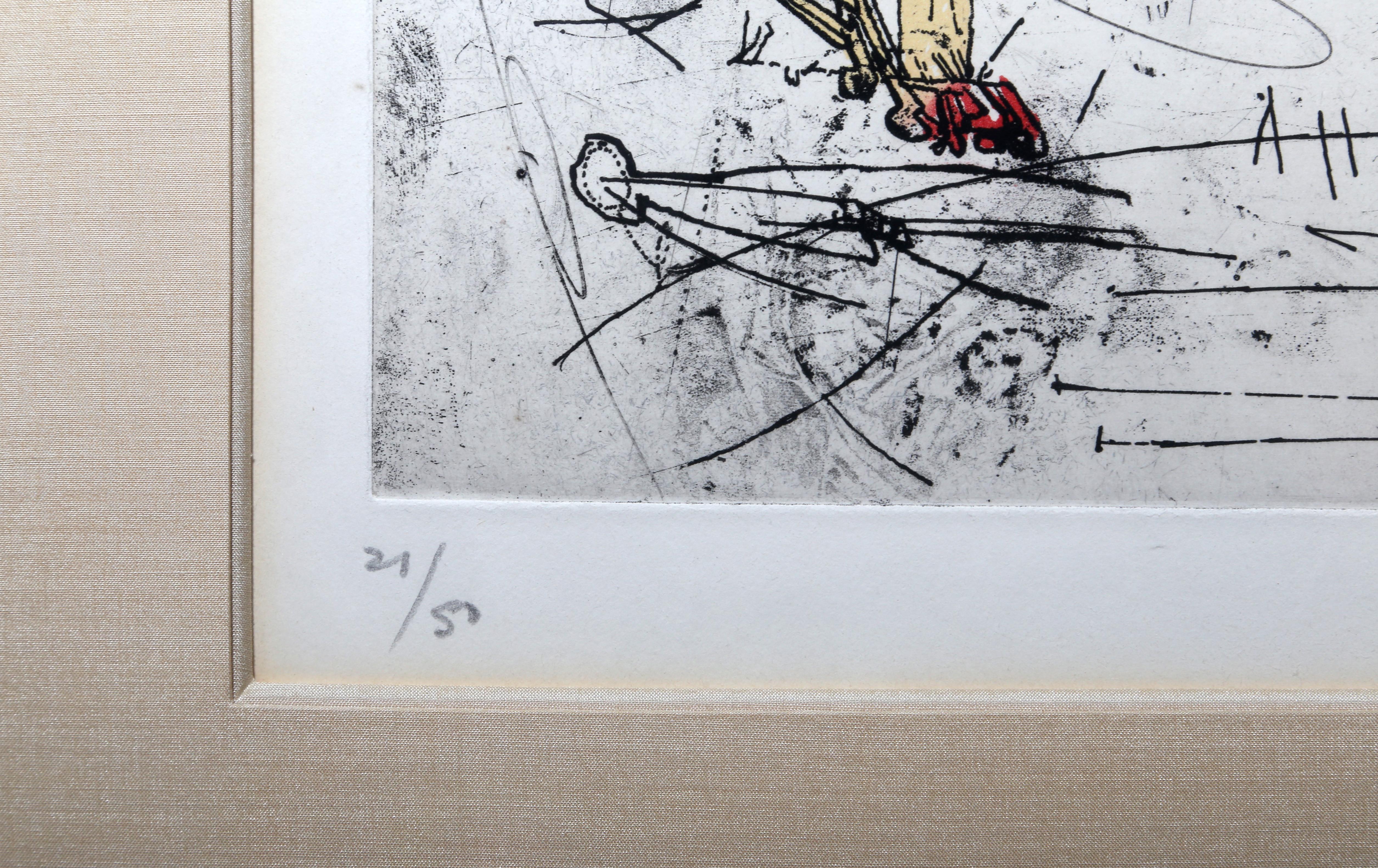 Cosmicstrip IV, Surrealist Aquatint Etching by Roberto Matta For Sale 1