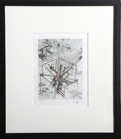 Droites Liberees II, Abstrakt-expressionistische Radierung und Aquatinta von Roberto Matta