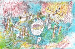 Espace de l'Espece, surrealistische Lithographie von Roberto Matta