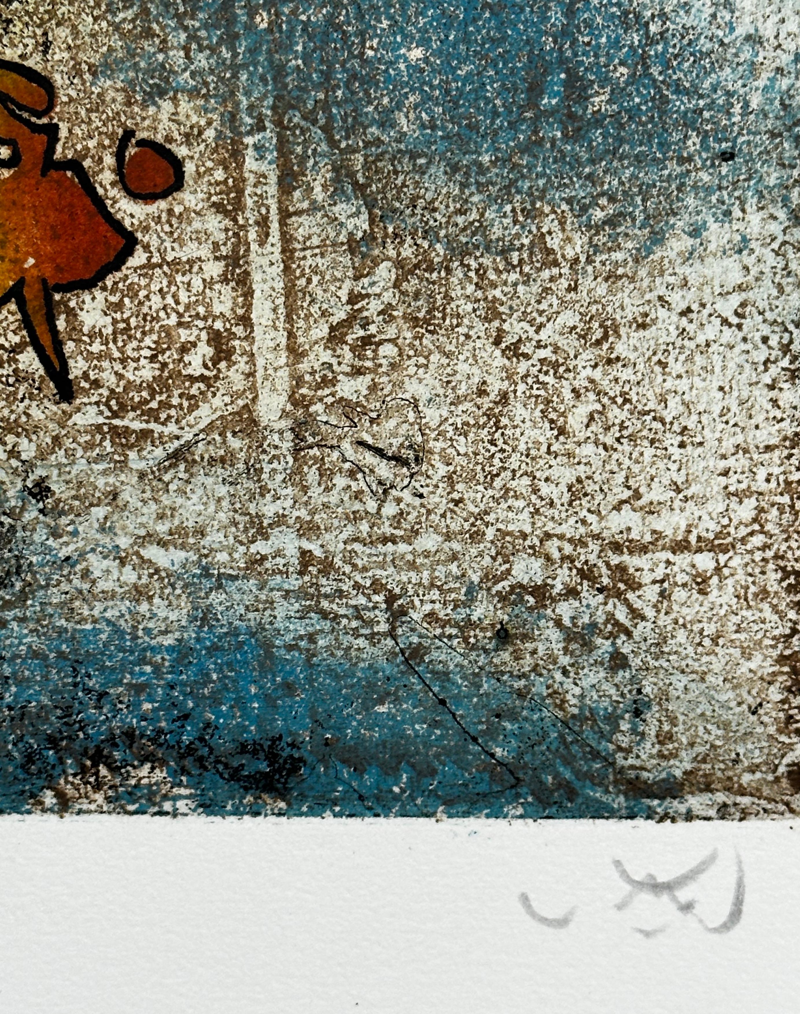 Artist: Roberto Matta
 Title: Folder Los 5 Destacados Burumbauzerda
Medium: Original Etching & Acquatint on Arches Paper
Signed: Hand Signed
Edition Number: Proof
Measurements: 19.75