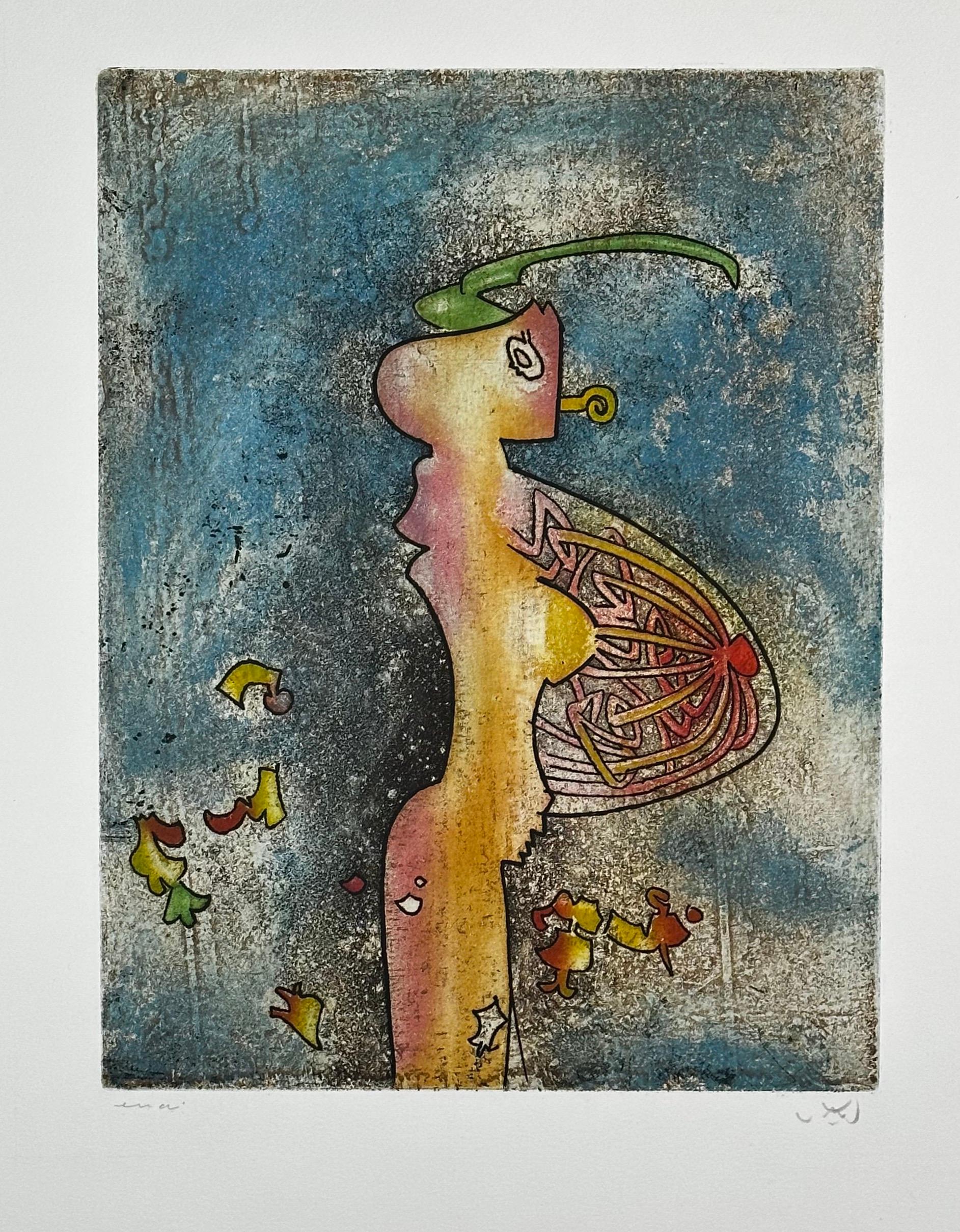 Roberto Matta Abstract Print - Folder Los 5 Destacados. Burumbauzerda 