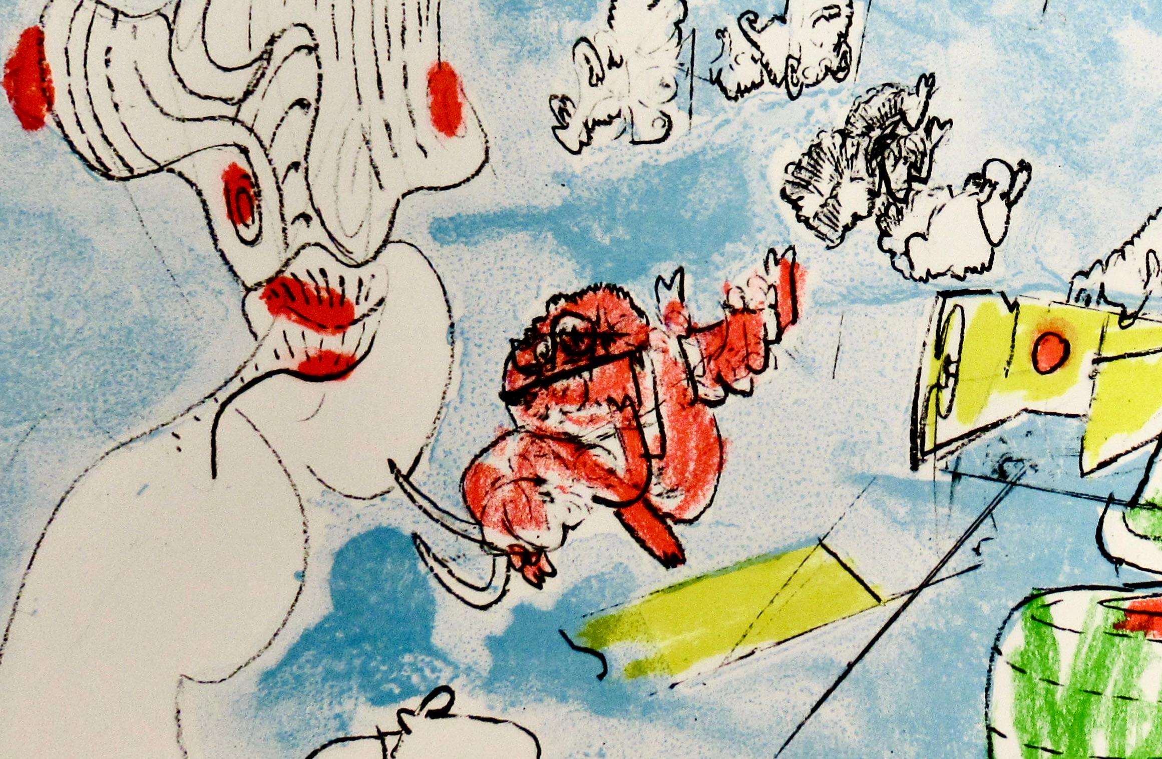 Hécatombe de Toros - Gris Abstract Print par Roberto Matta
