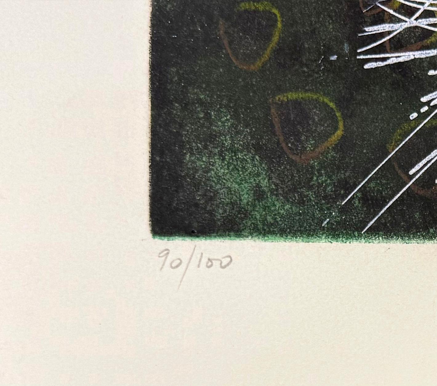 L' Explosion Qui Eclaire Mon Abime (aquatinte et eau-forte encadrée et signée) - Contemporain Print par Roberto Matta