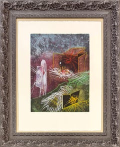 L' Explosion Qui Eclaire Mon Abime (framed signed aquatint and etching)