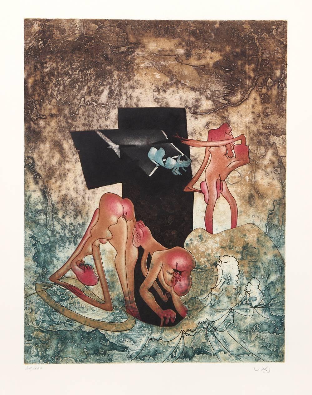 Artist: Roberto Matta, Chilean (1911 - 2002)
Title: La Danse de la Mort - Planche 1-8
Year: 1972
Medium: Suite of 8 Aquatint Etchings, Each Signed and numbered in pencil
Edition: 41/100
Image Size: 20.75 x 15.25 inches
Size: 26 in. x 20 in. (66.04