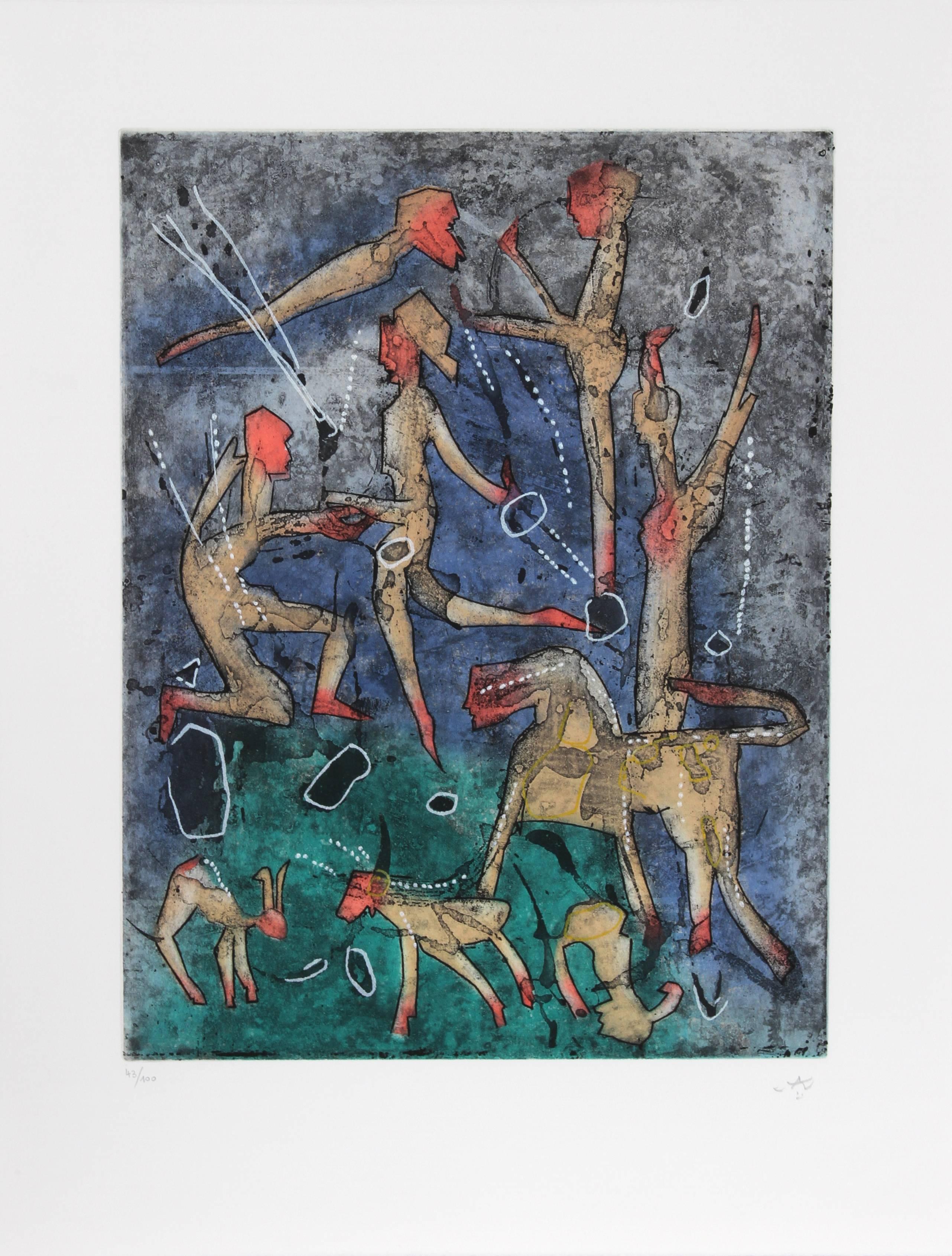 Artista: Roberto Matta
Portafolio: L'ame du Tarot de Theleme
Año: 1994
Técnica: Carpeta de cinco aguafuertes, cada uno firmado y numerado a lápiz
Edición: 100, XX
Tamaño de la imagen: 19,25 x 14,5 pulgadas
Tamaño del papel: 26 x 19,5 pulgadas