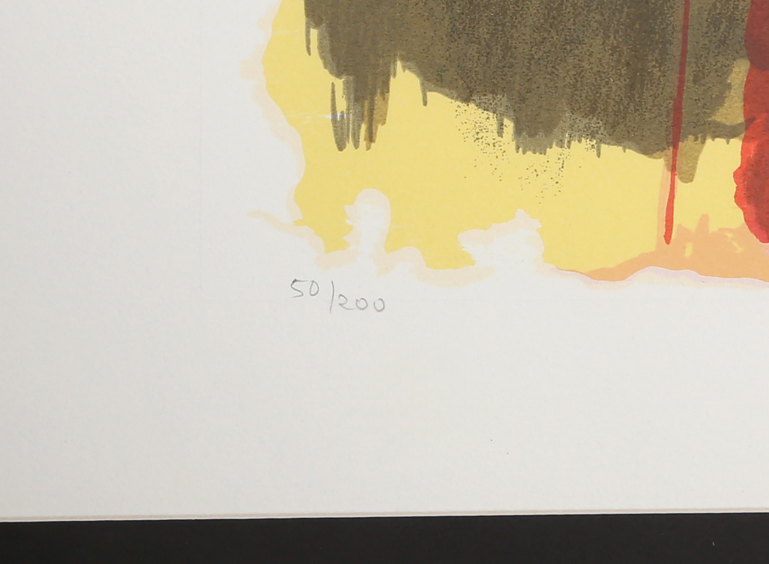 L'eau est Mana, Surrealist Lithograph by Roberto Matta For Sale 2
