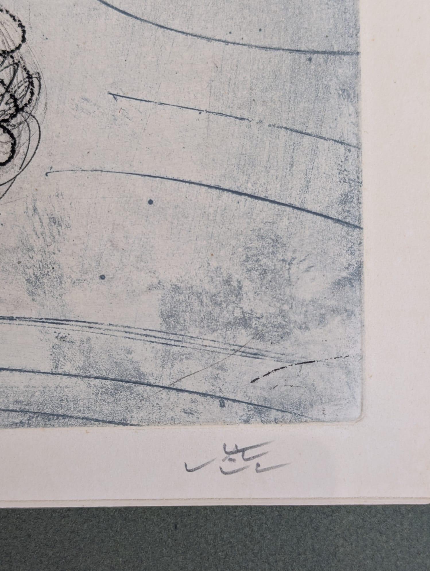 Les Oh! Tomobiles - Gray Abstract Print by Roberto Matta