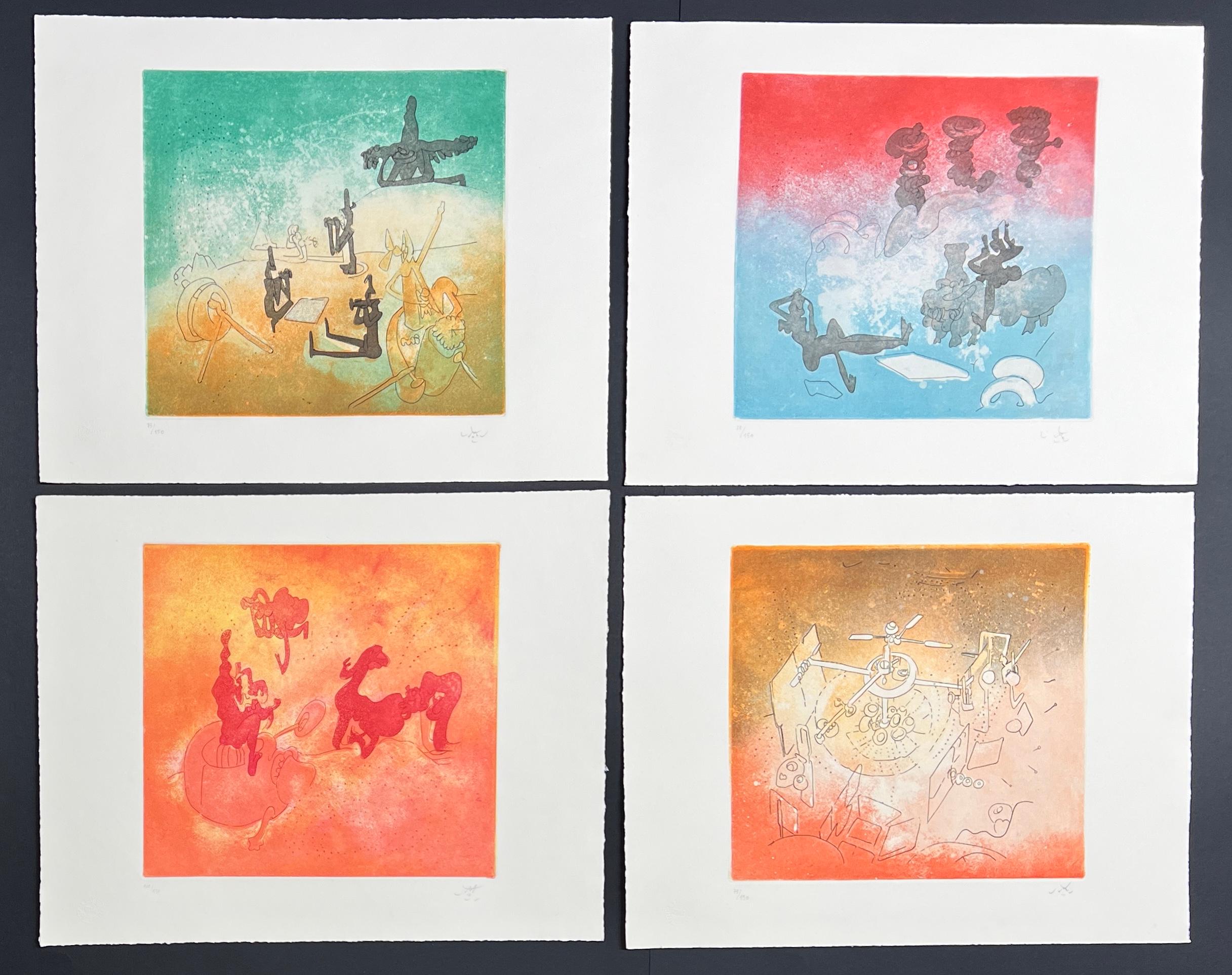 Matta - Autoapocalipse (folder containing four etchings and aquatint on paper) - Print by Roberto Matta