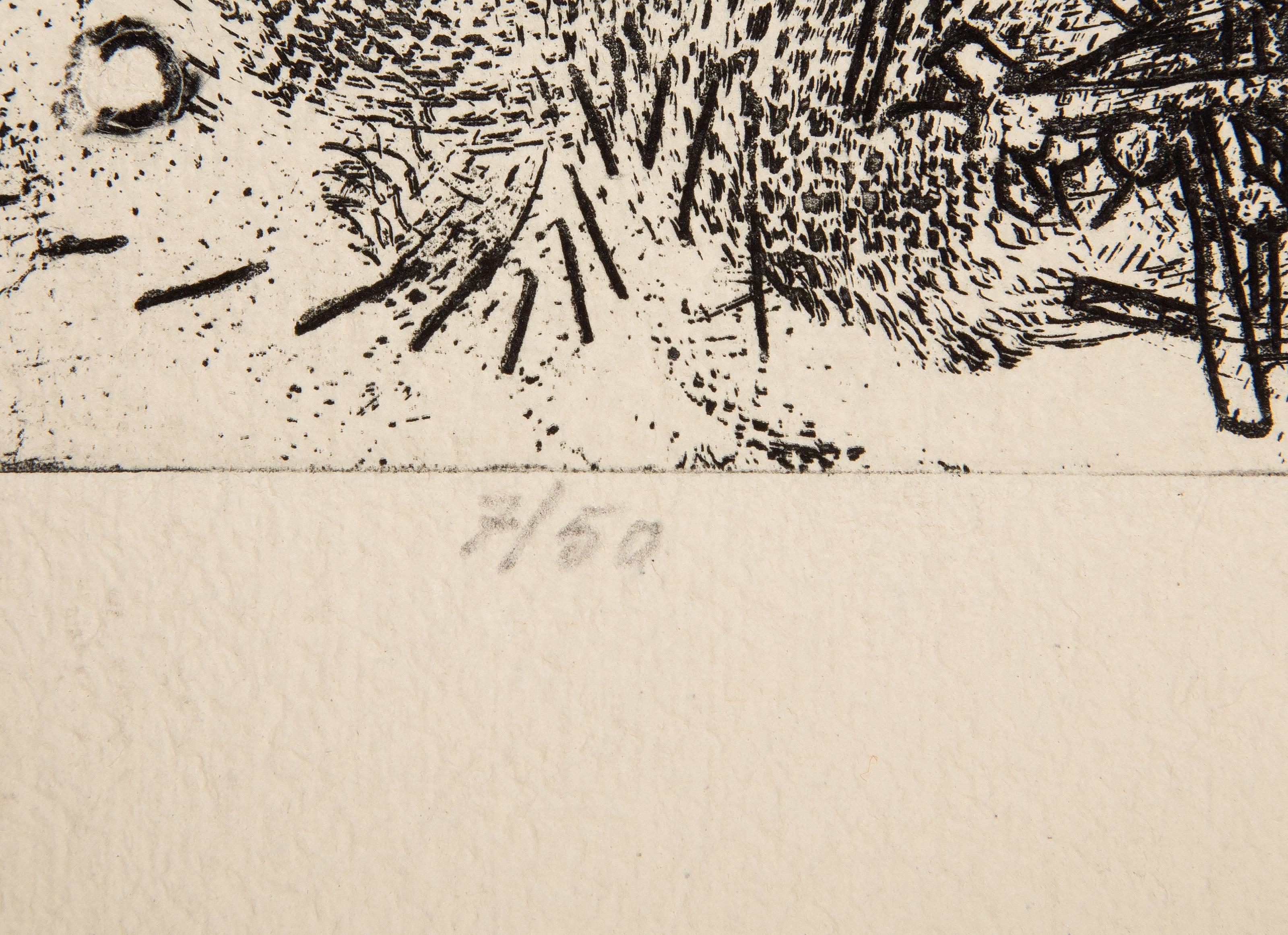 Max Clarac-Serou vous presente ses meilleurs voeux, Etching by Roberto Matta For Sale 1
