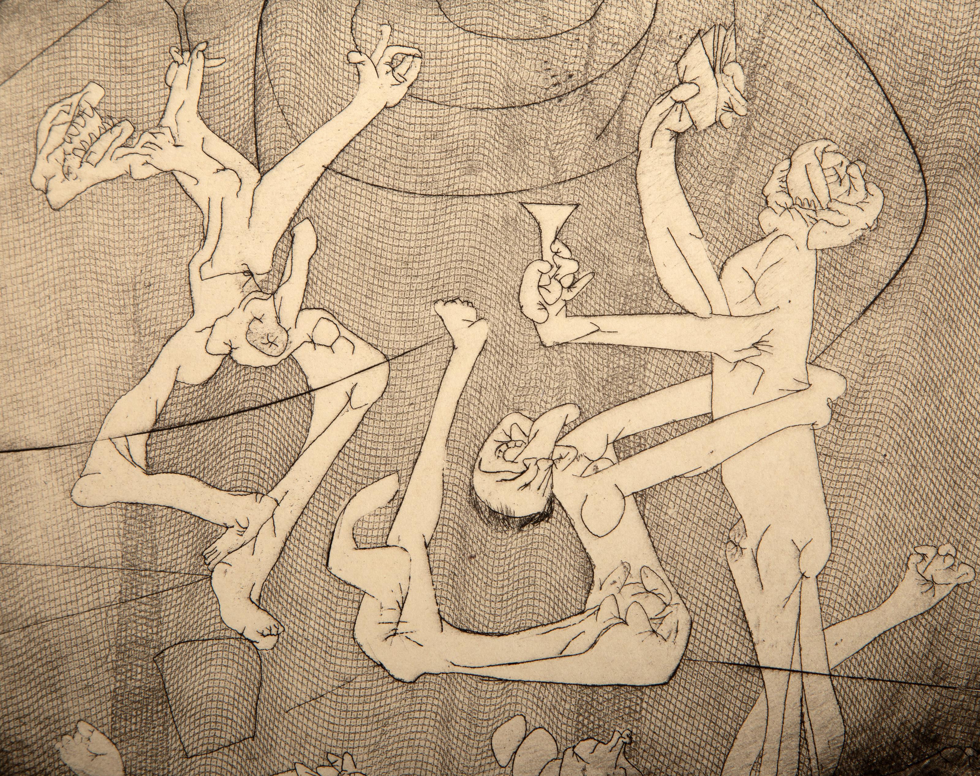 Raising A Glass, Surrealist Etching by Roberto Matta For Sale 2