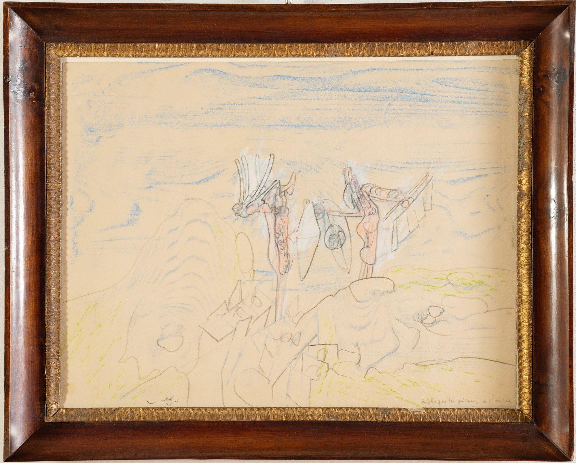 Roberto Matta (1911-2002) - Colored crayons and graphite on paper - 1965 For Sale 1