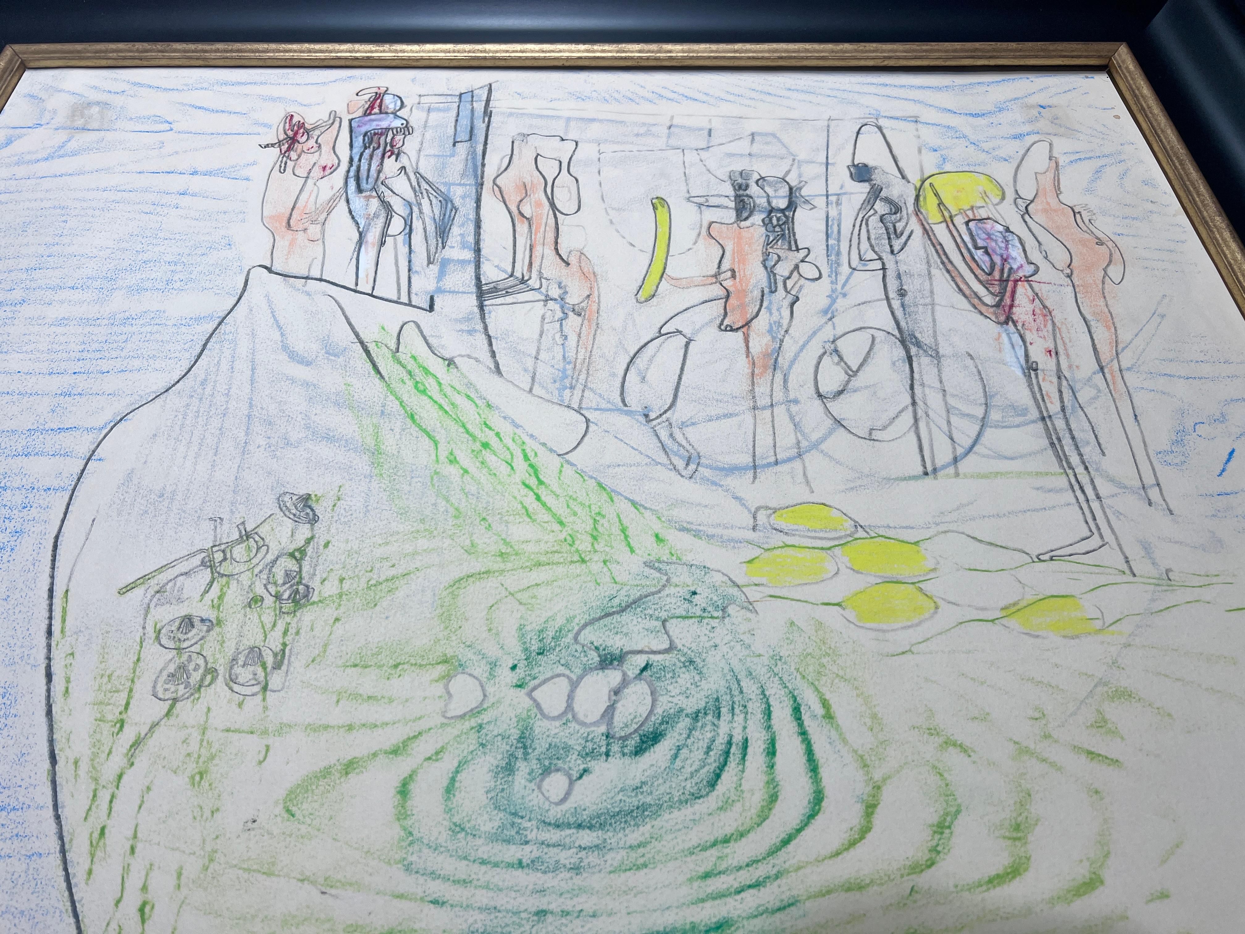 Roberto Matta (1911–2002)- Coloured crayons and graphite on paper - 1965 -unique For Sale 1