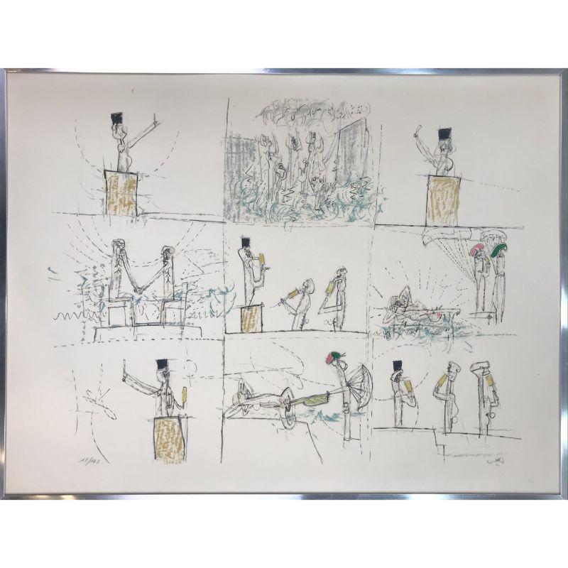 Roberto Matta (1911 - 2002) - Resumen De Iguana (from Verbo America)- Hand-Signed Lithography, 1983

Additional Information:
Material: Lithography in 8 colors on Arches Paper
Edited in 1973
Signed in pencil by artist, limited edition in 125