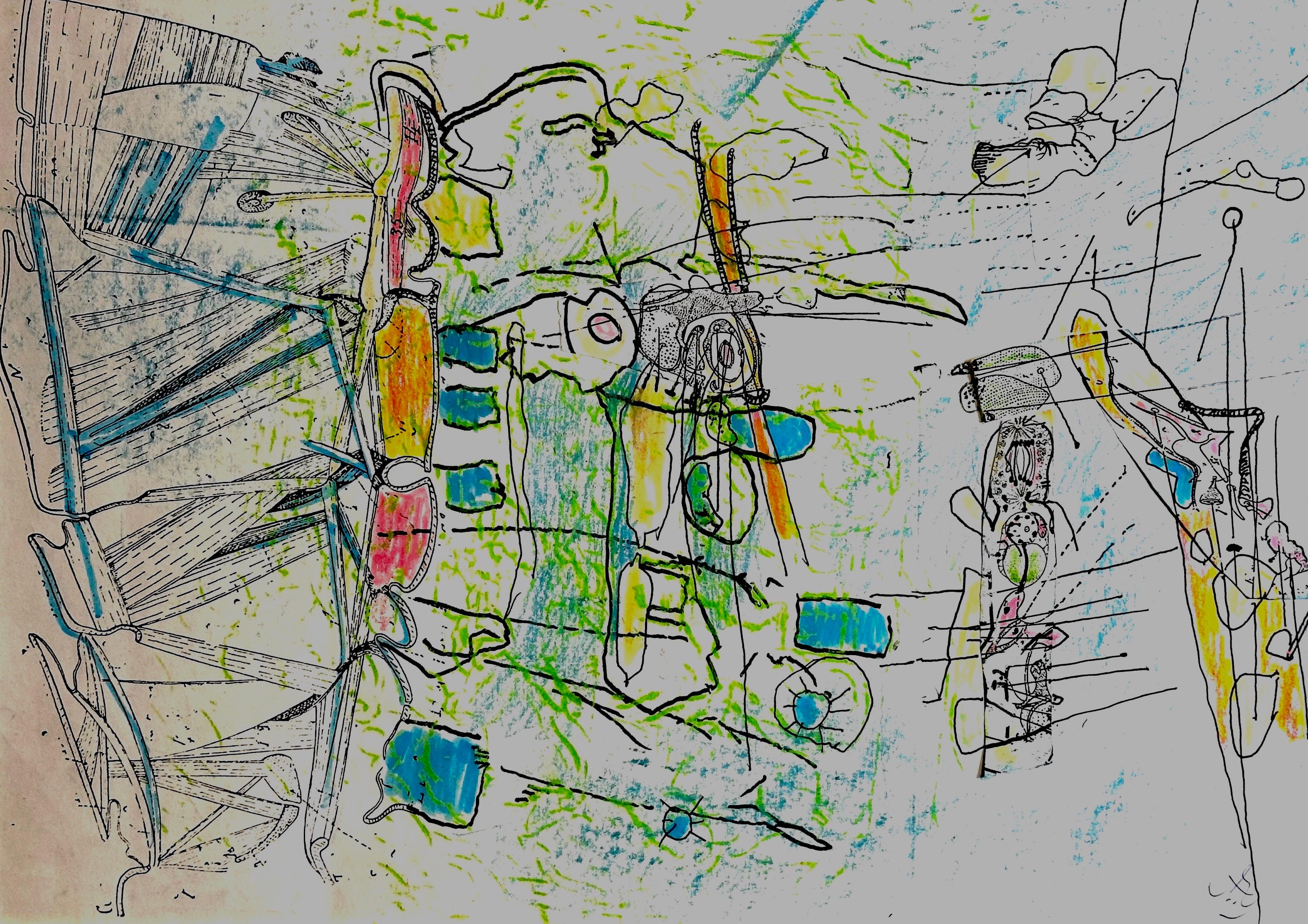 Abstract Print de Roberto Matta - Sans Titre Original Técnica mixta (2)