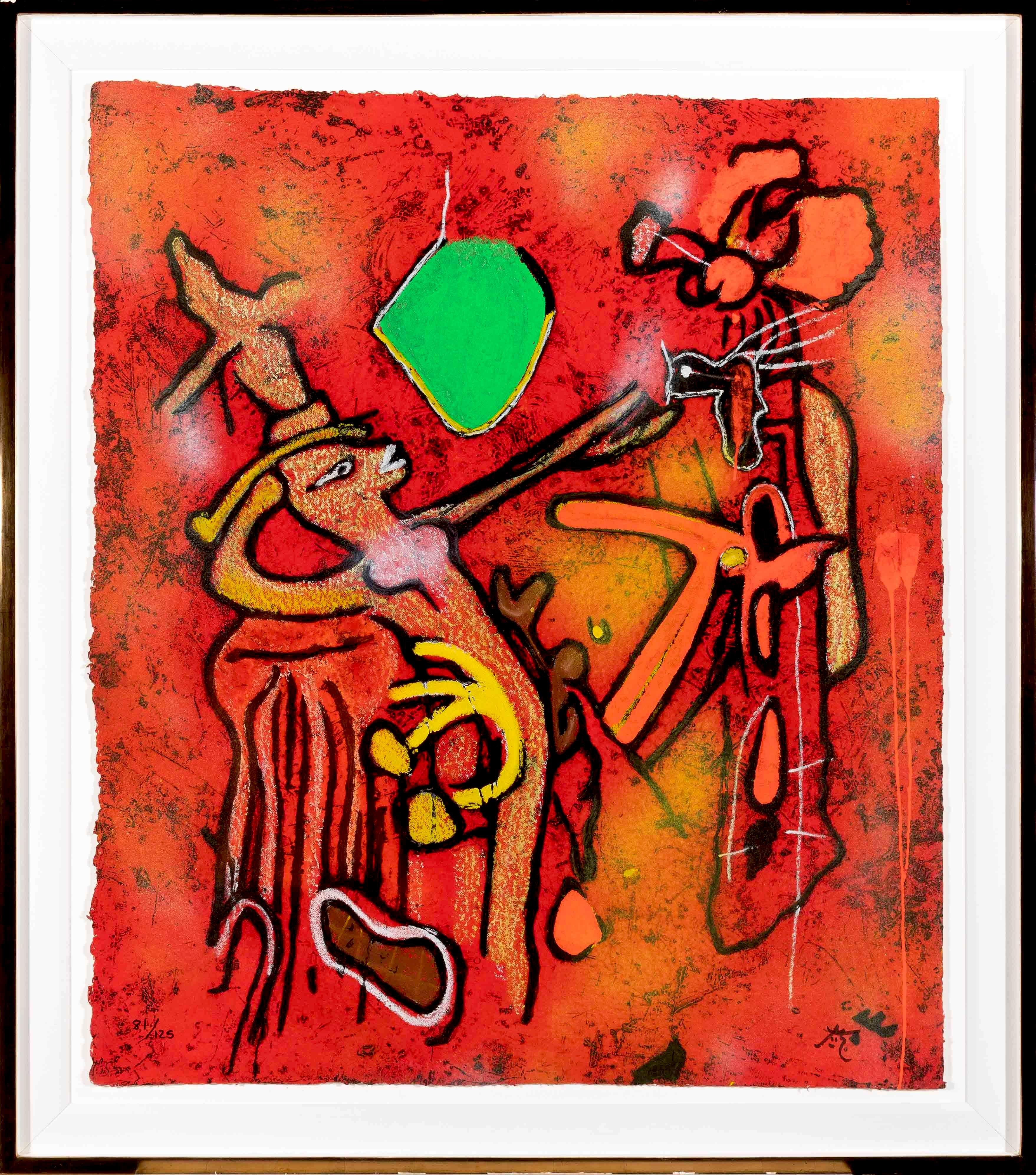 El Seno del Mundo - Abstract Print Rojo de Roberto Matta