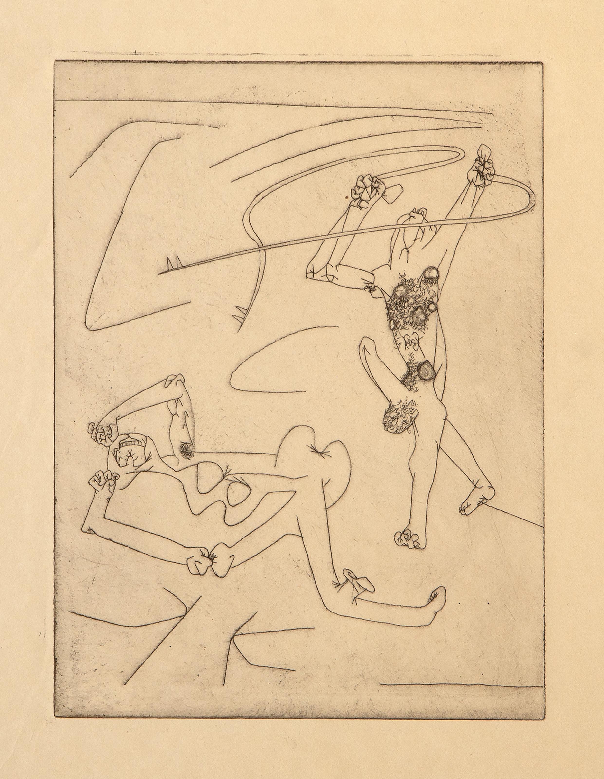 La Nueva Escuela, Suite surrealista de 10 aguafuertes de Roberto Matta en venta 1