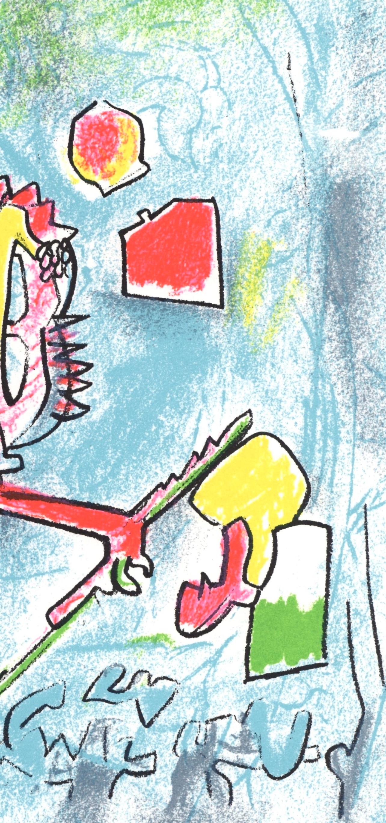 T'ou't se tient, Société internationale d'art XXe siècle (Blau), Abstract Print, von Roberto Matta