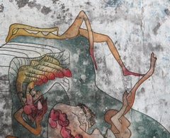 Un Autre Apres aus der Mappe Femme, surrealistische Radierung von Roberto Matta