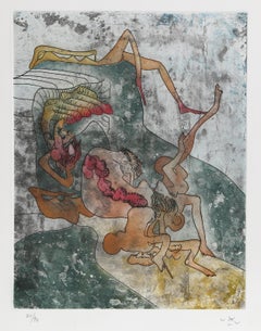 Un Autre Apres aus der Mappe Femme, surrealistische Radierung von Roberto Matta
