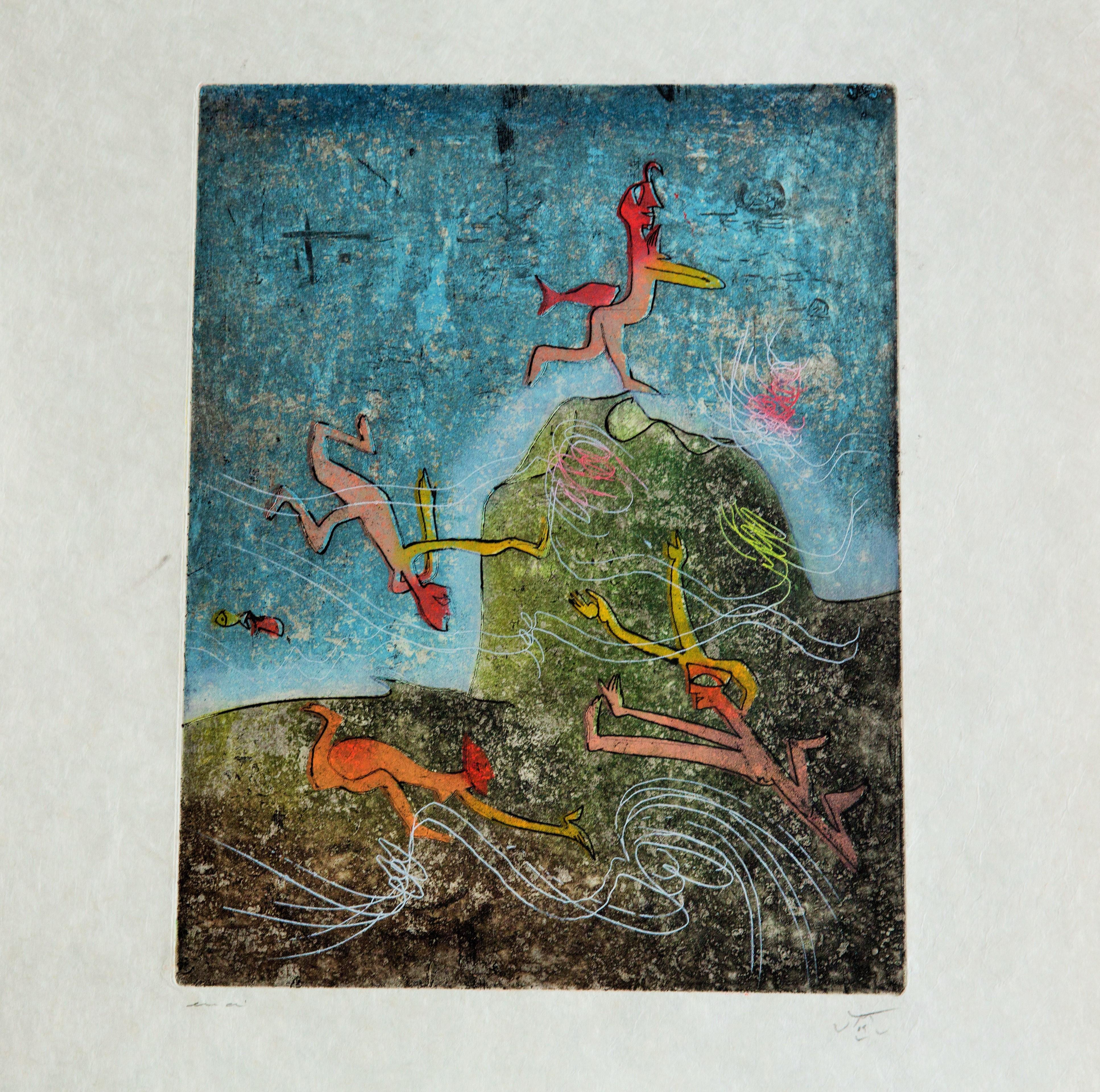 Roberto Matta Abstract Print - Untitled