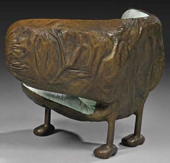 Bag with Wings - Original Bronze Sculpture by Roberto Matta - 1971