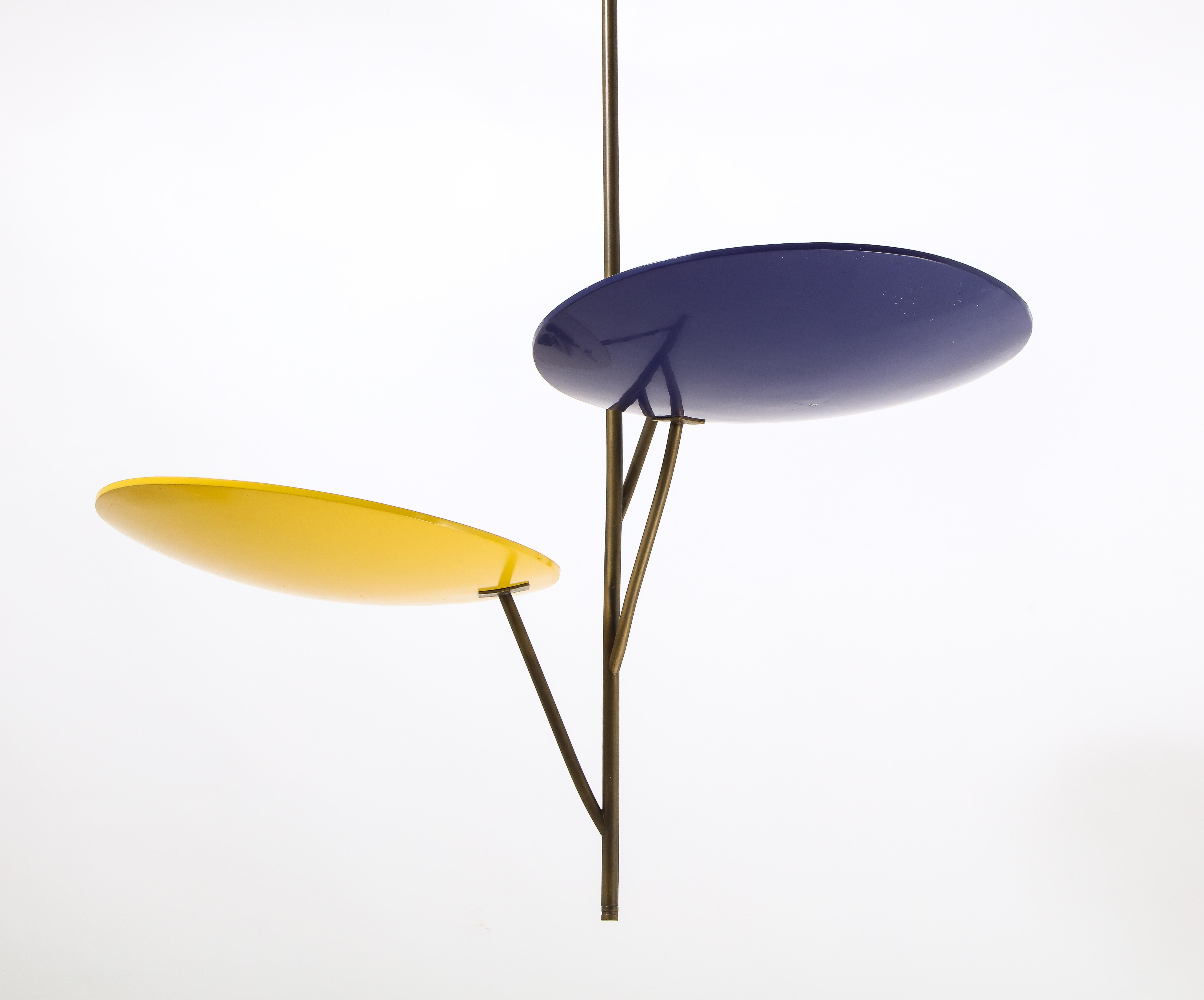 Lampadario a sospensione scultoreo tricolore, Italia, anni '60 in vendita 2