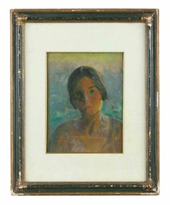 Feminine Figure - Oil Painting by R. Melli - 1930s