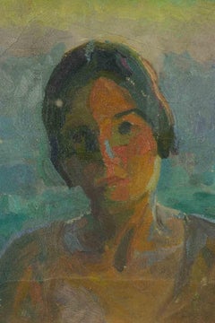 Feminine Figure - Oil Painting by R. Melli - 1930s