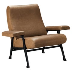 Roberto Menghi for Arflex ‘Hall’ Lounge Chair in Brown Leather